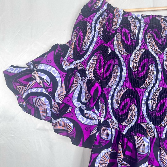 Lot of 4 African American Colorful Patterned (3 Dresses 1 Top) Size - One Size - Picture 13 of 15